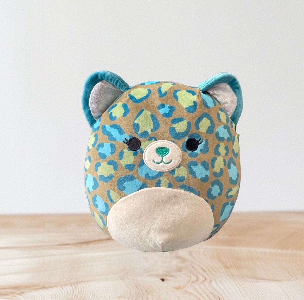 Squishmallows 12” Enos the Dark Green Blue Leopard Plush
